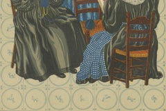 Rare 1932 Dutch Print: Huizen Women's Modern Dress with Lace Caps & Aprons
