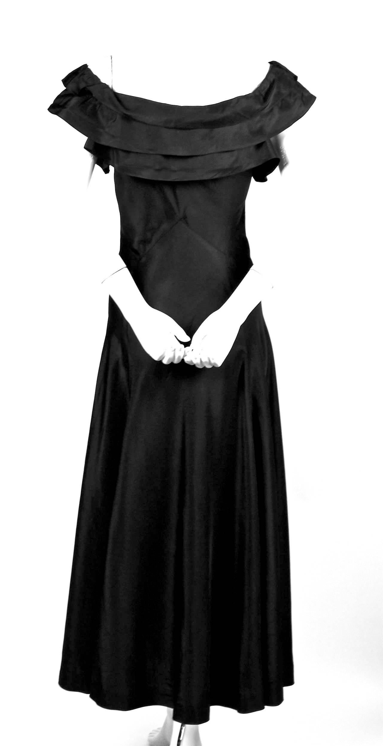 Black rare 1933 JEANNE LANVIN haute couture black evening dress