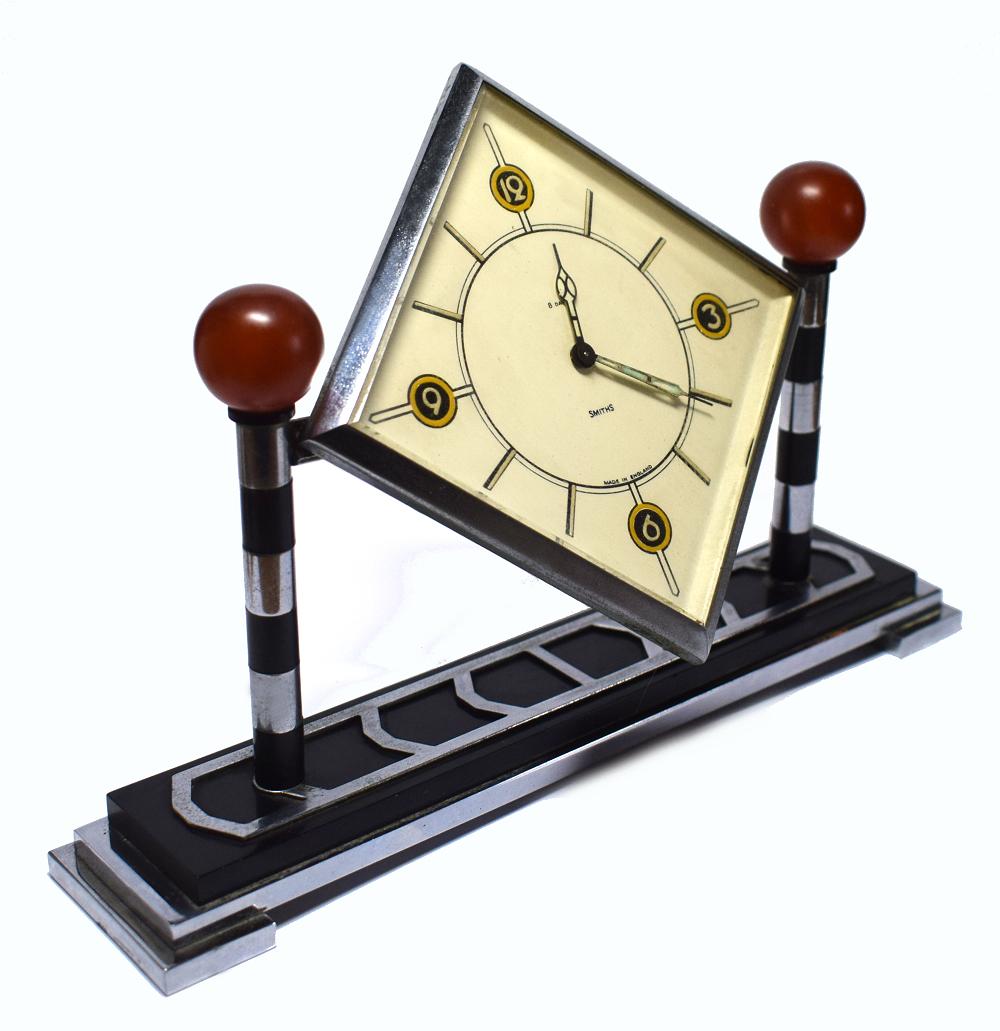 20th Century Rare 1934 Art Deco Smiths 8 Day Clock
