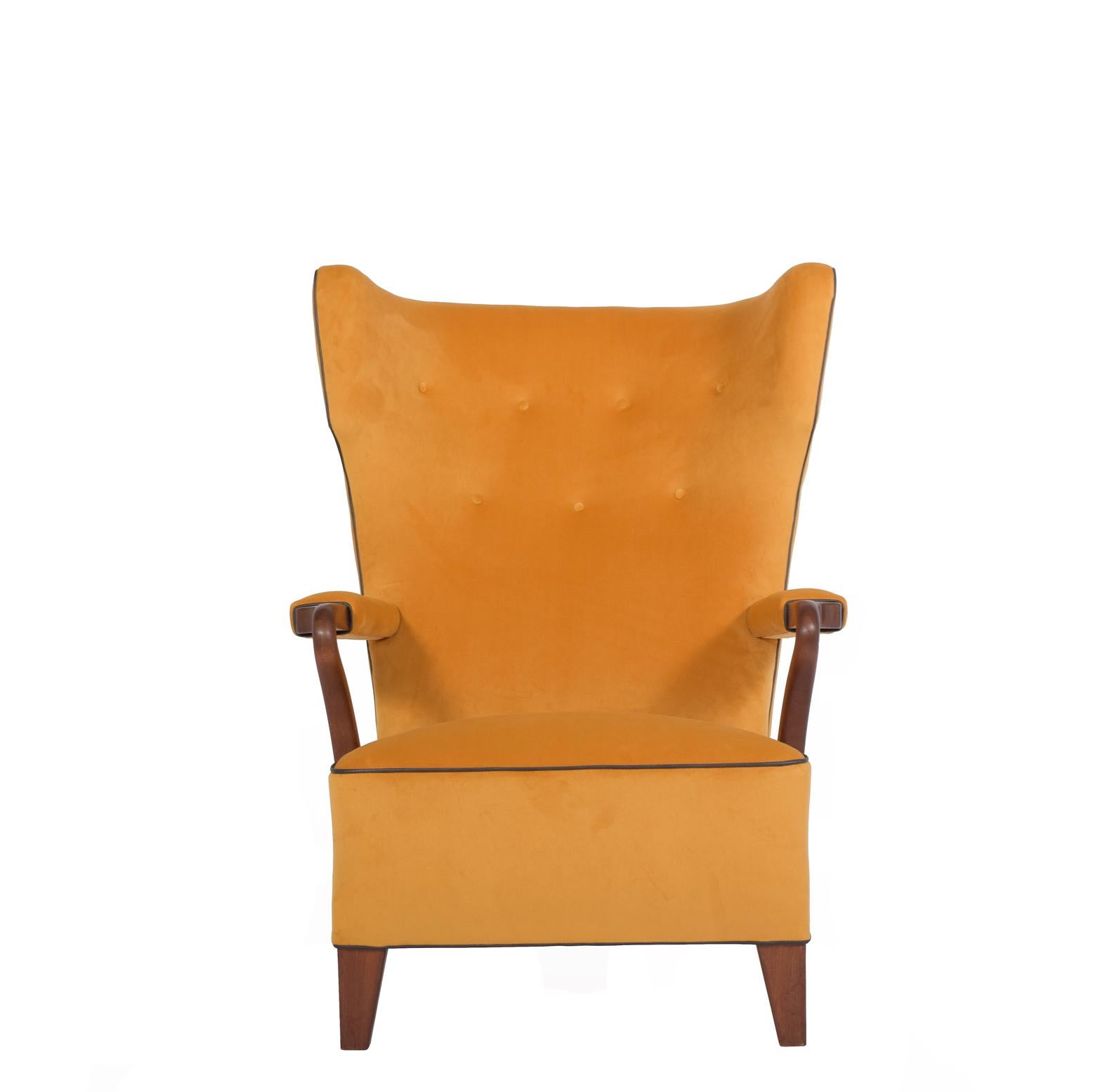 Scandinavian Modern Rare 1938 Large Easy Chair by Bertil Söderberg For Sale