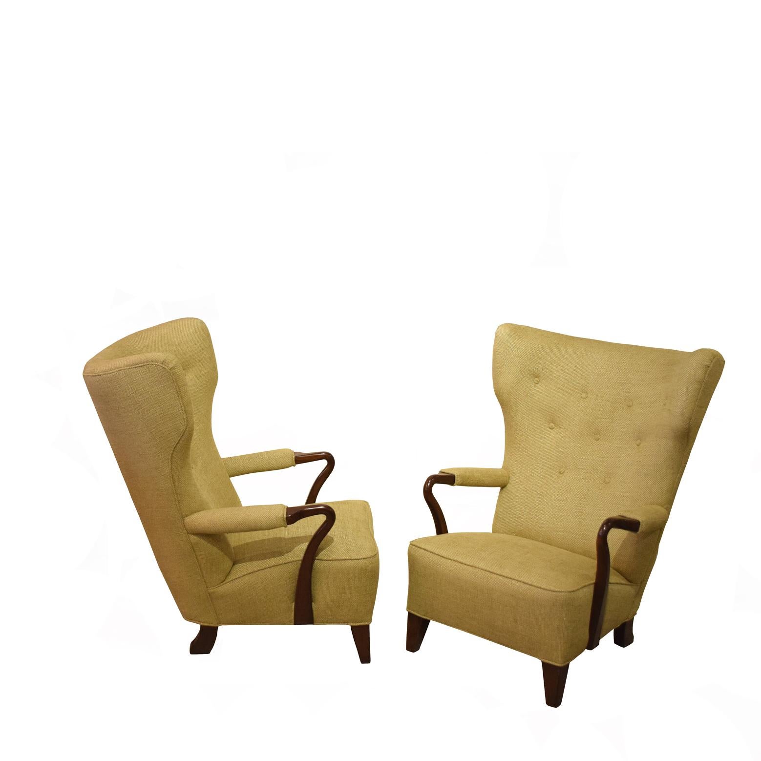 Seltene große Easy Chairs von Bertil Sderberg aus dem Jahr 1938 (Skandinavische Moderne) im Angebot
