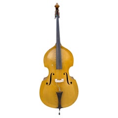Rare 1939 Aluminum Double Bass by G. A. Pfretzschner, faux birdseye maple