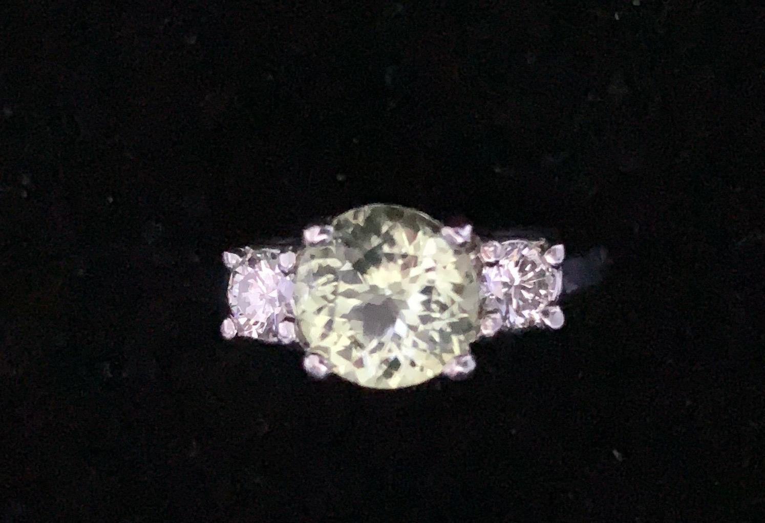 Modern Rare 1.94 Carat Tanzanian Diopside Diamond and Gold Ring
