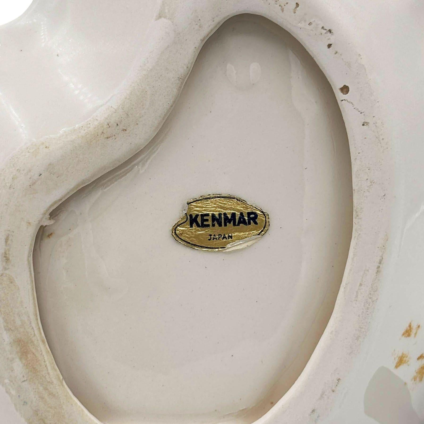 Raro Cenicero de Cerámica Biomórfica Flamenco Rosa Florida de 1940 de Kenmar mediados del siglo XX en venta