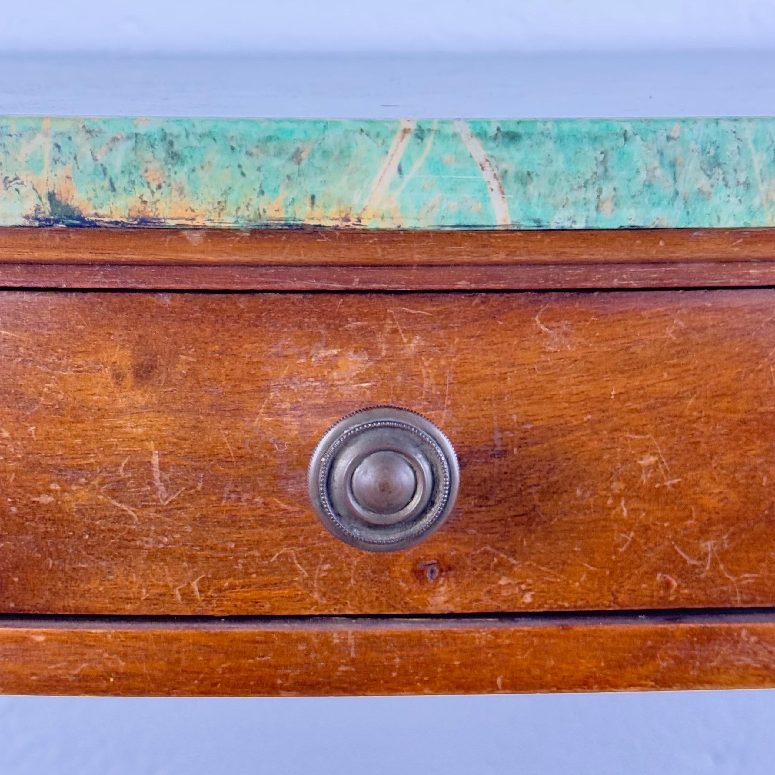 Rare console de 1940 de Paolo Buffa en noyer avec dessus en marbre malachite vert en vente 3