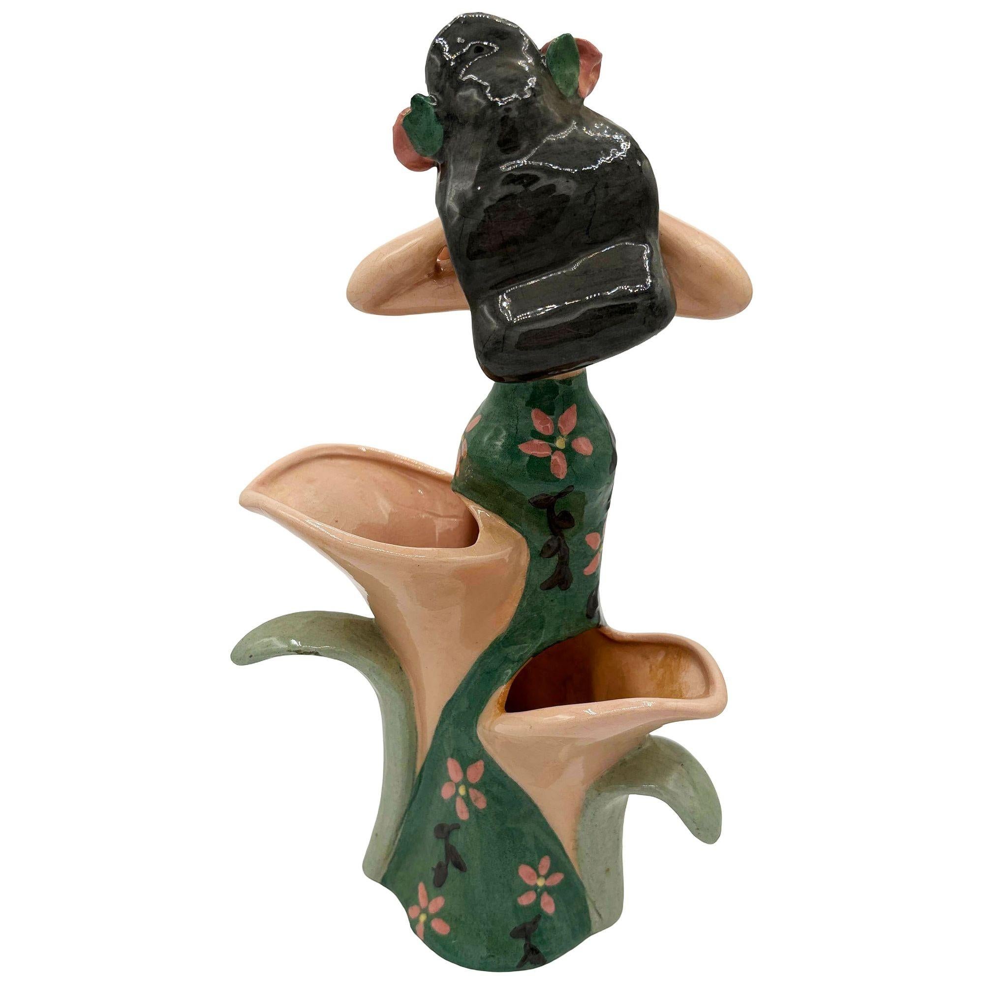 Americano Rare 1940 Dancing Hula Girl Vase by Kaye of Hollywood Dorette Saltzman in vendita