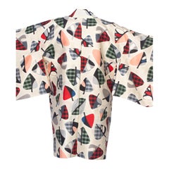 1950S Japanese Silk Ikat Hand Woven Kimono