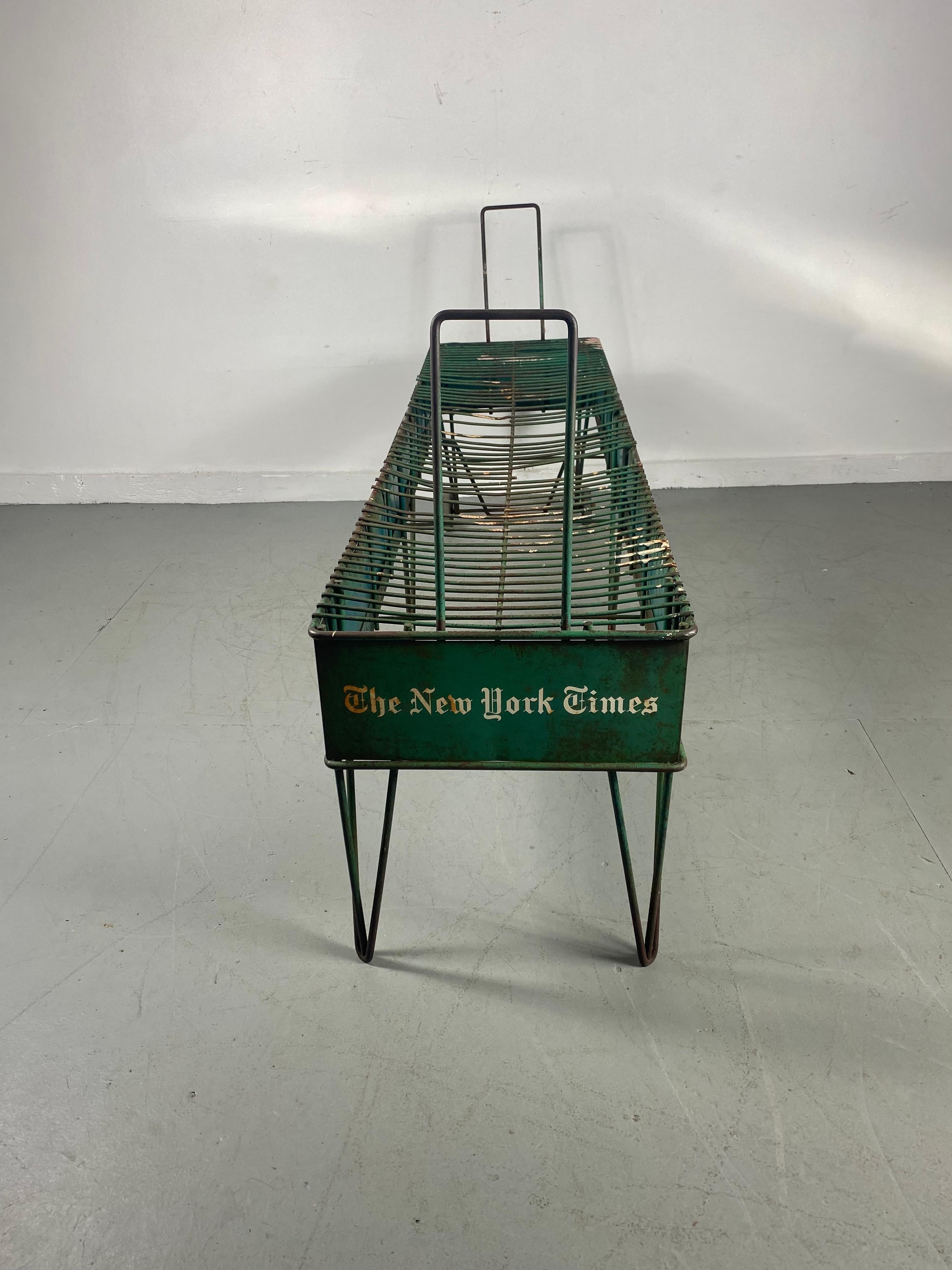 American Rare 1940's /50's New York Times Newspaper Display Cart, News Stand For Sale
