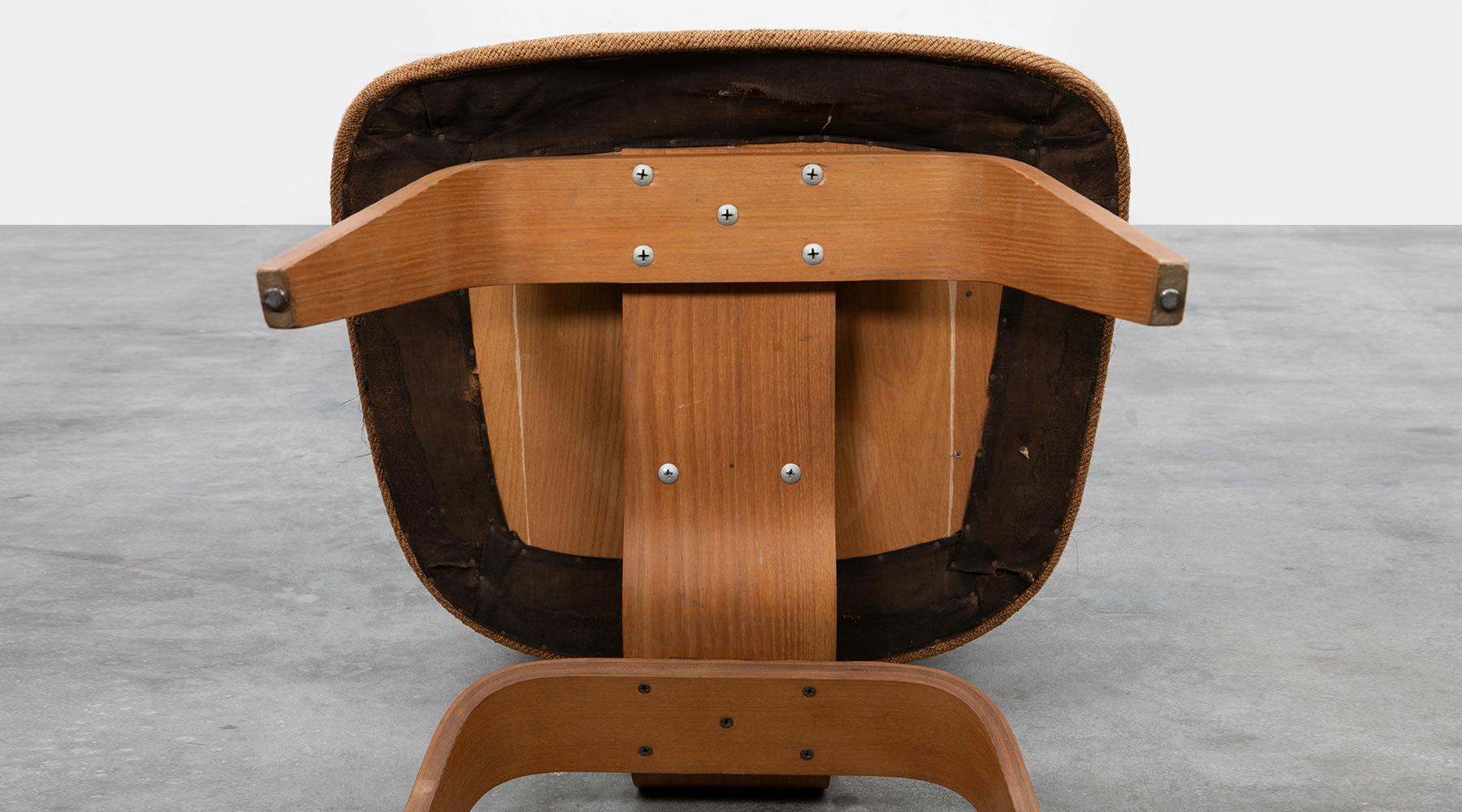 Rare 1940s Ash Plywood and Fabric LCW Chair by Charles & Ray Eames 