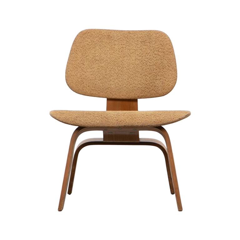 Rare 1940s Ash Plywood and Fabric LCW Chair by Charles & Ray Eames "G"