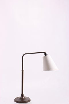 Rare 1940s Danish Brass Lamp with Adjustable Design for Table or Floor Use, US P