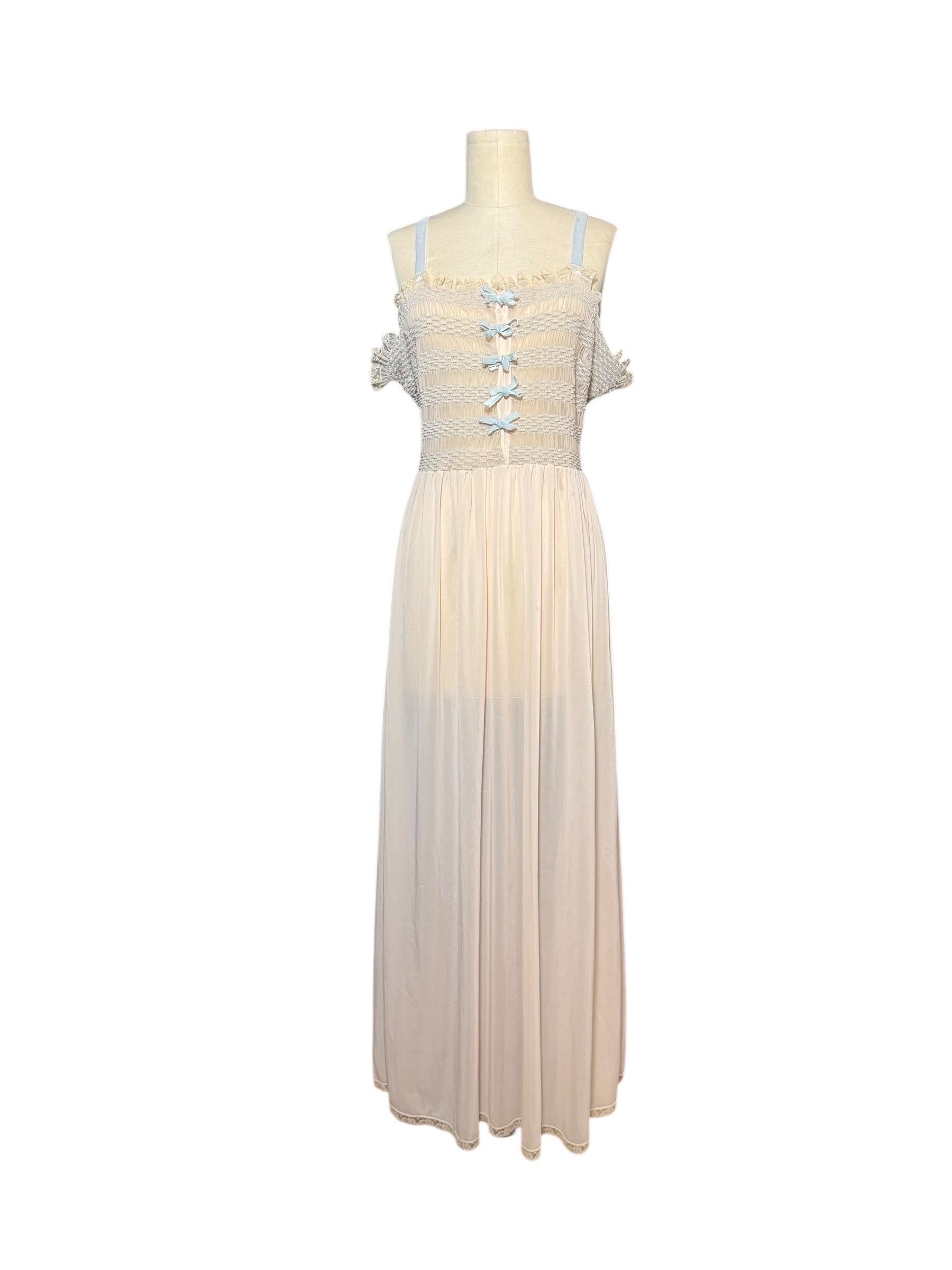 Rara camicia da notte Elsa Schiaparelli degli anni '40 con fiocchi di velluto e bordi in pizzo in vendita 6