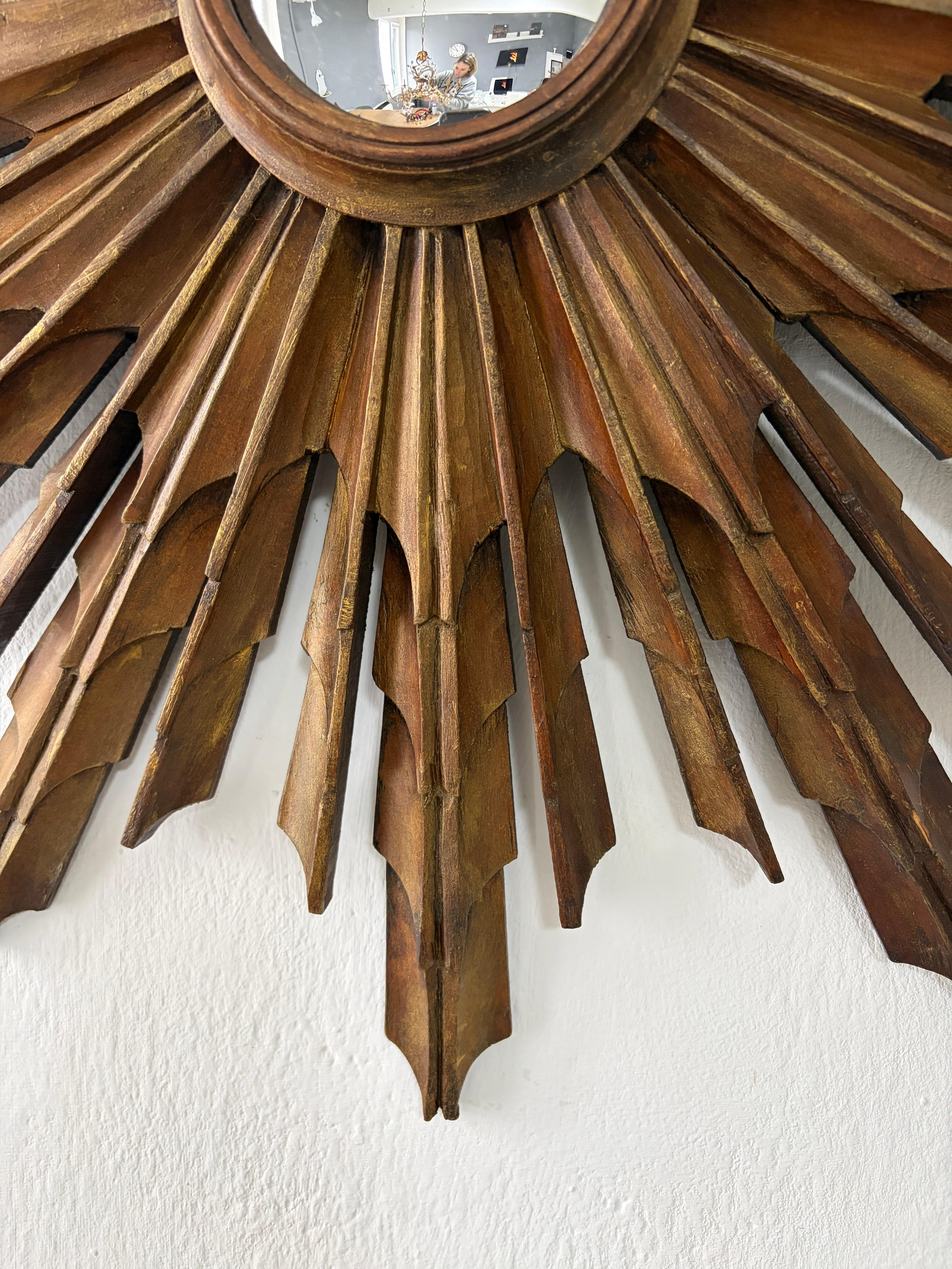 Metà XX secolo Raro specchio francese Big 24