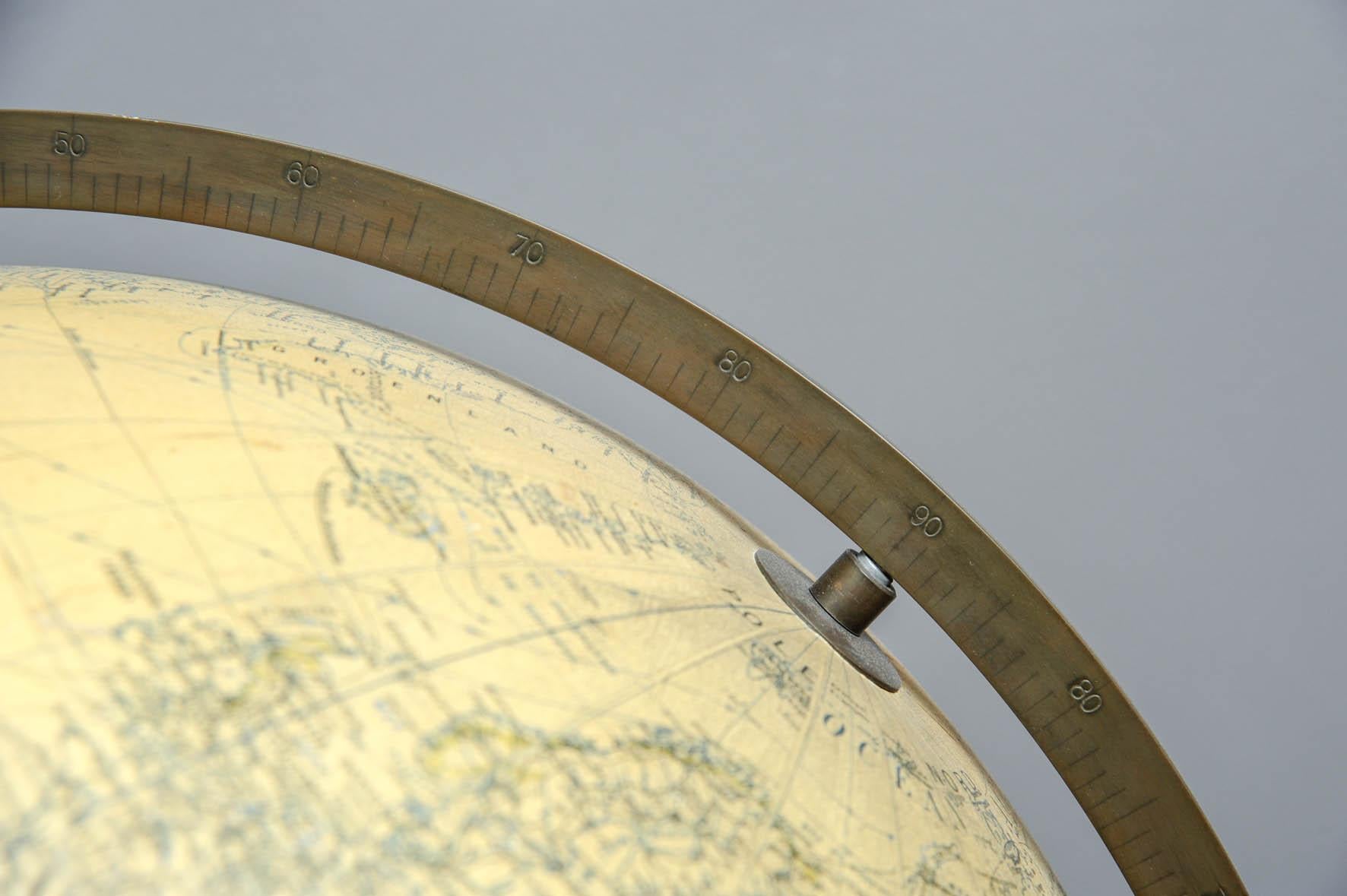 Rare 1940s Globe Map by Adnet For Sale 6