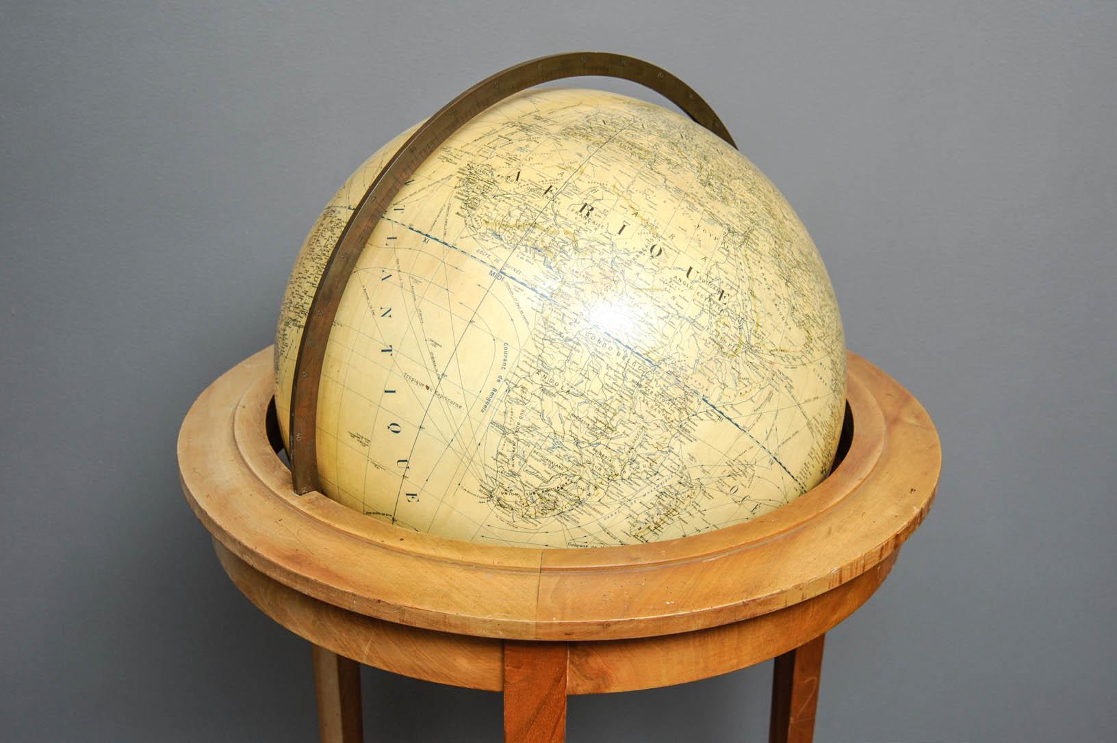 Mid-20th Century Rare 1940s Globe Map by Adnet For Sale