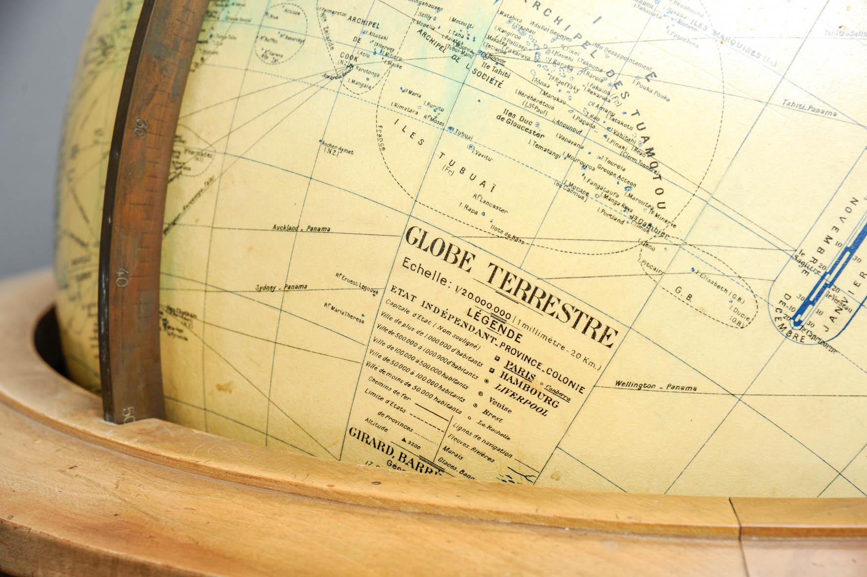 Rare 1940s Globe Map by Adnet For Sale 1
