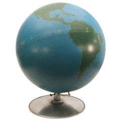 Rare 1940s Hand Painted World Globe