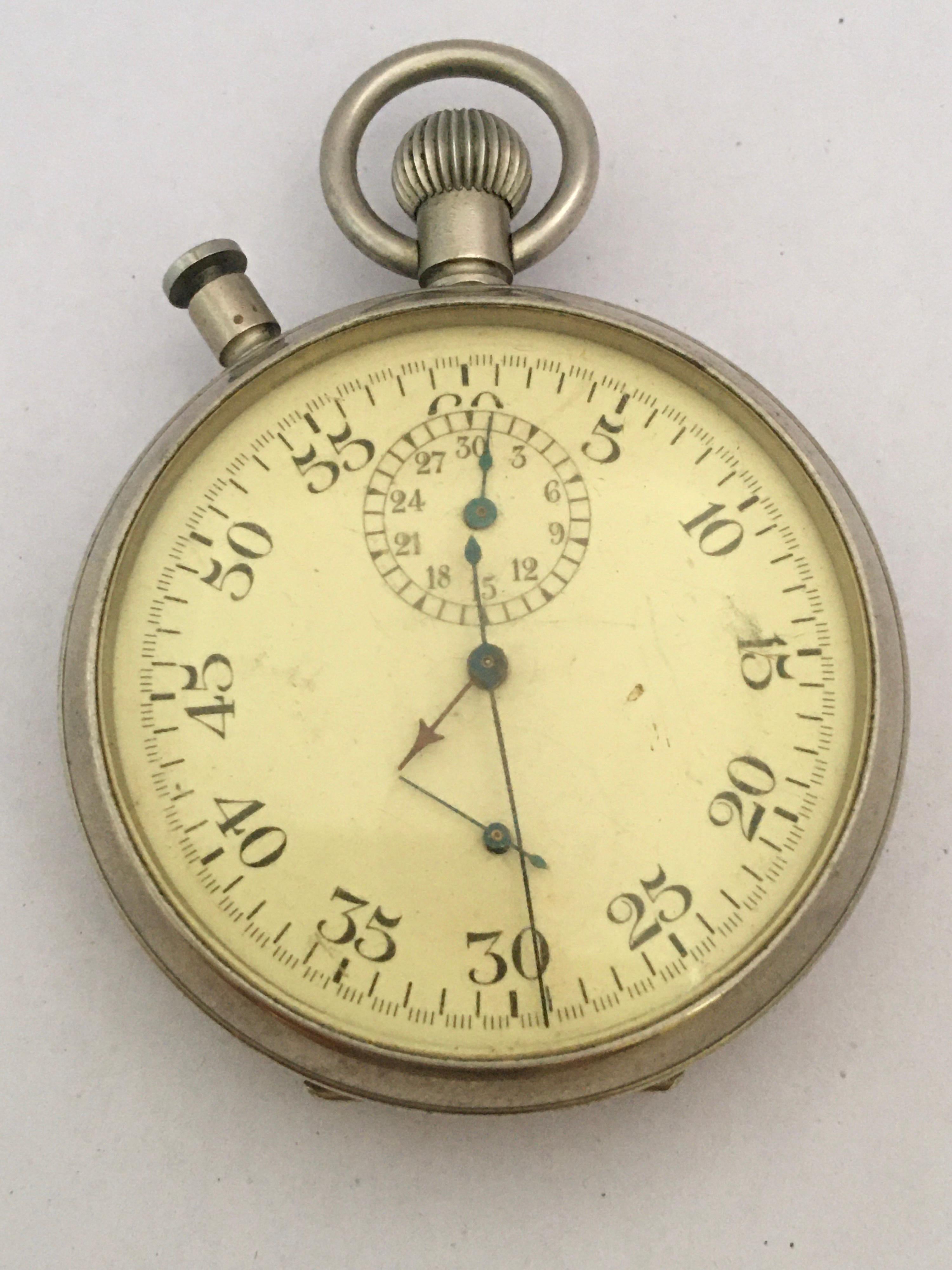 Rare chronomètre chronographe militaire des années 1940 avec rattrapante PATT. 4 No. 11643 9