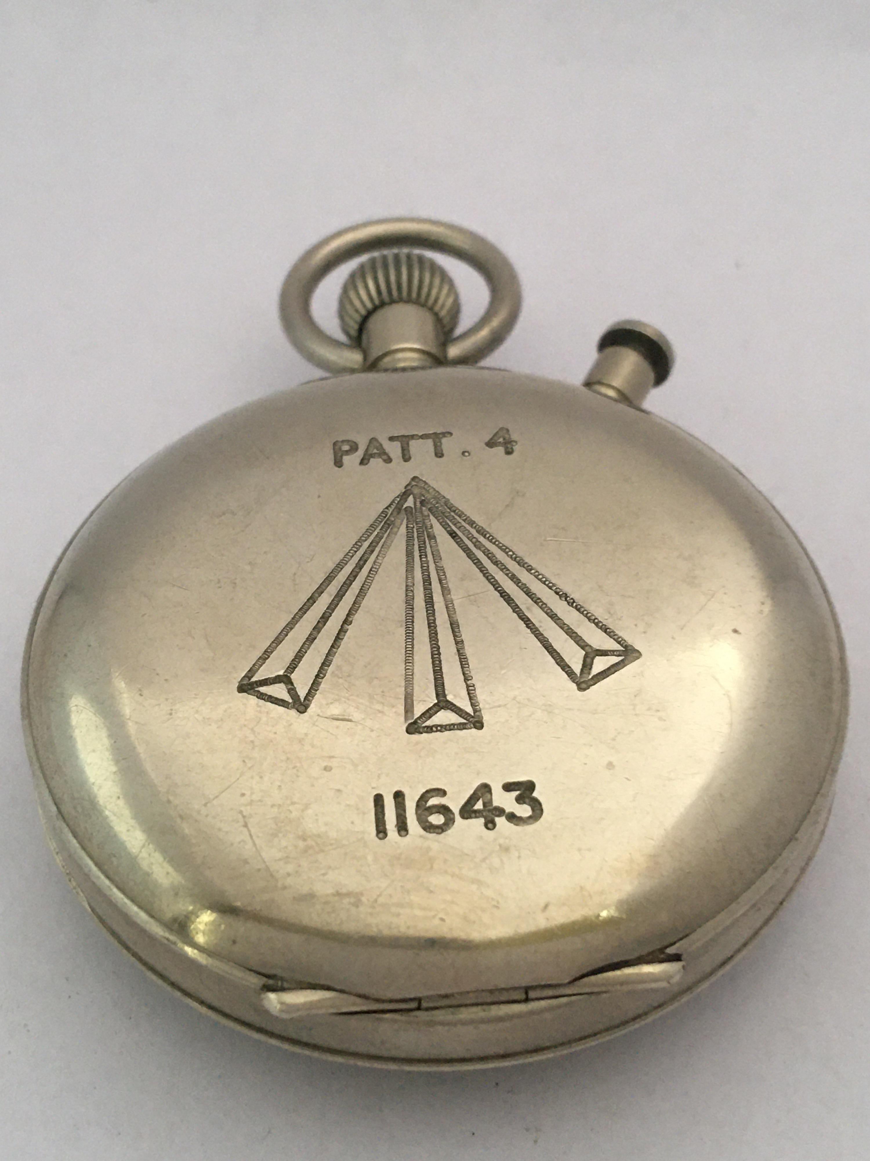 Rare 1940s Military Chronograph Stopwatch with Split-Seconds PATT. 4 No. 11643 8