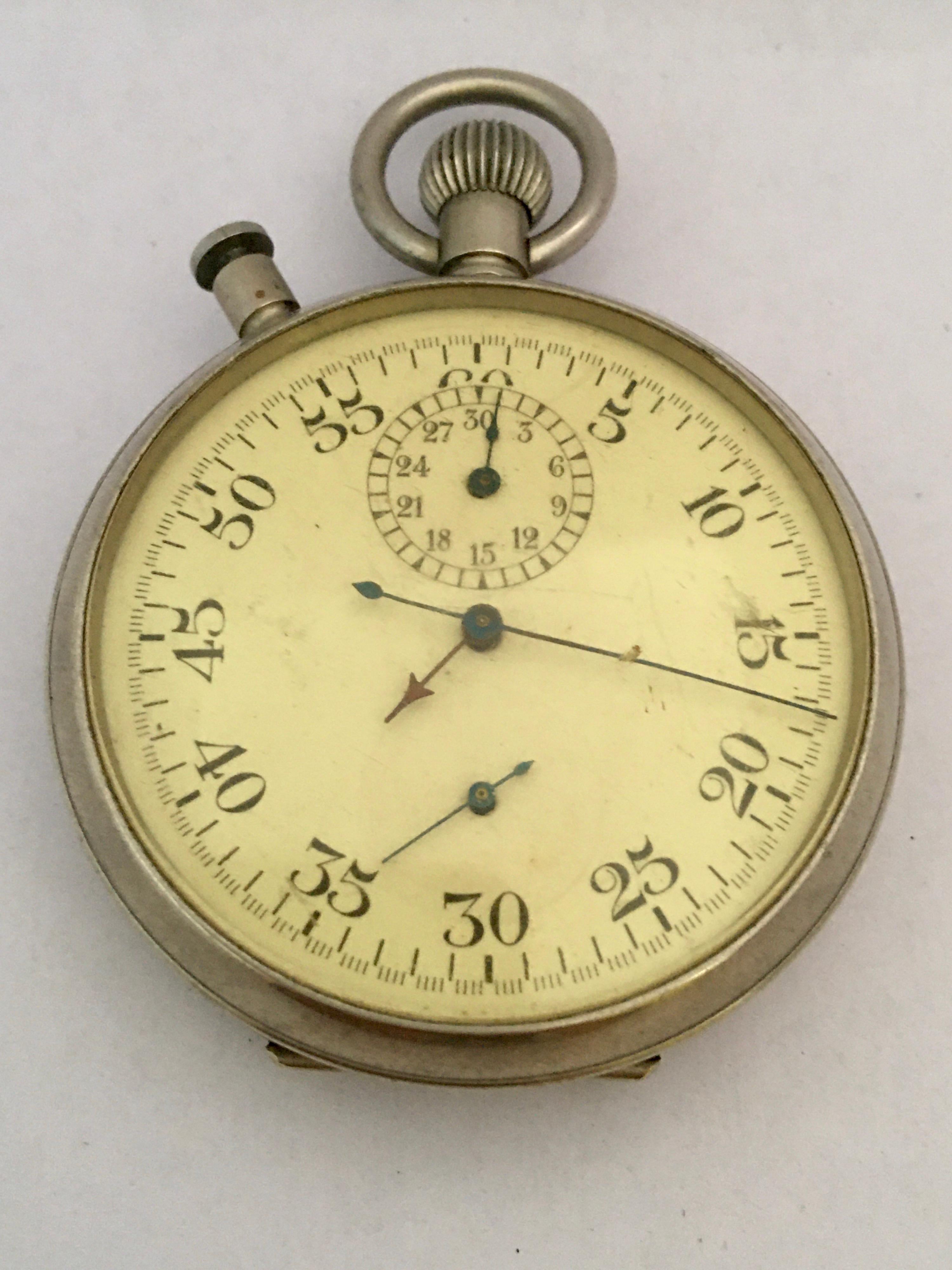 Rare 1940s Military Chronograph Stopwatch with Split-Seconds PATT. 4 No. 11643 9