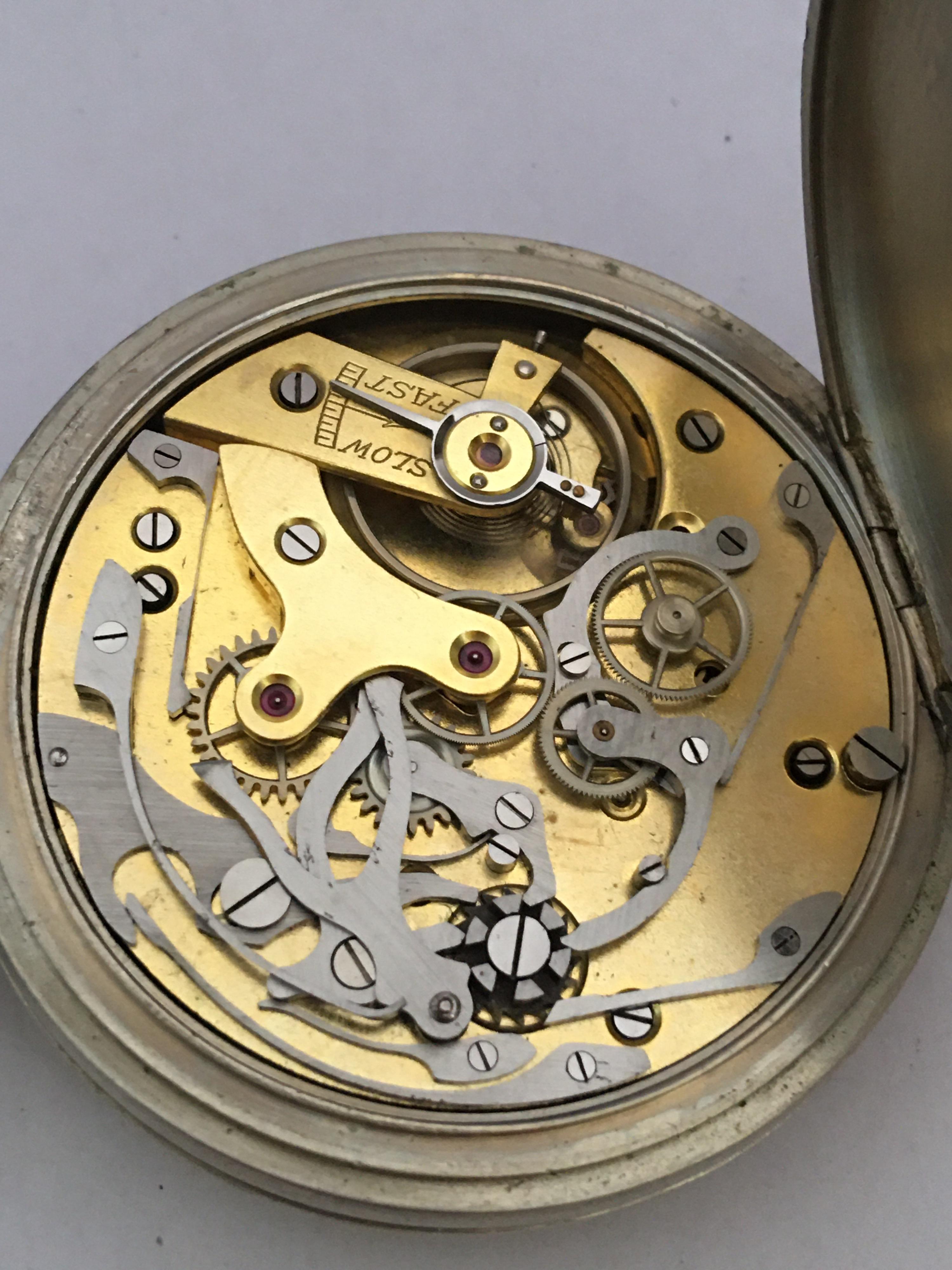 Women's or Men's Rare 1940s Military Chronograph Stopwatch with Split-Seconds PATT. 4 No. 11643