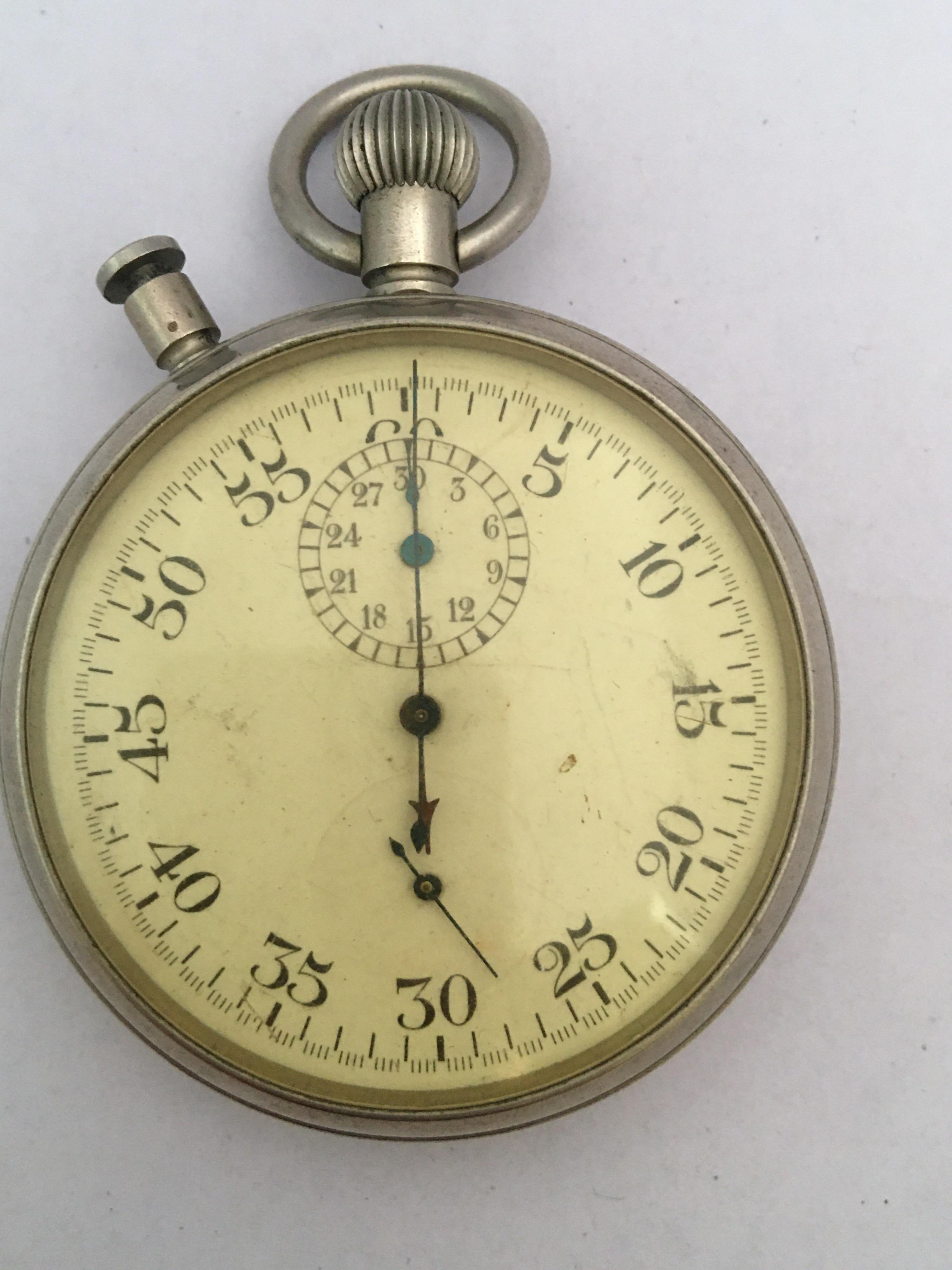 Rare 1940s Military Chronograph Stopwatch with Split-Seconds PATT. 4 No. 11643 2