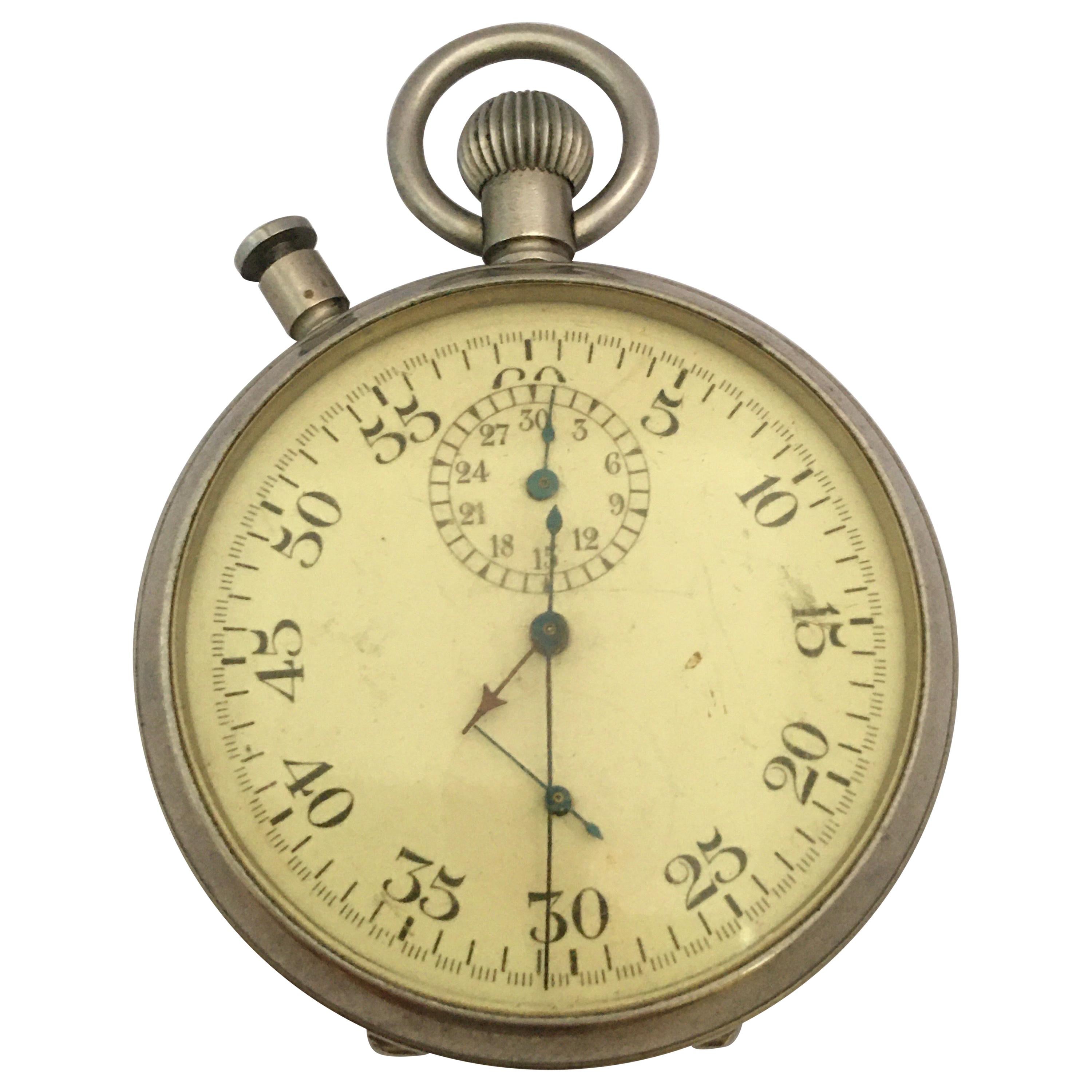 Rare 1940s Military Chronograph Stopwatch with Split-Seconds PATT. 4 No. 11643