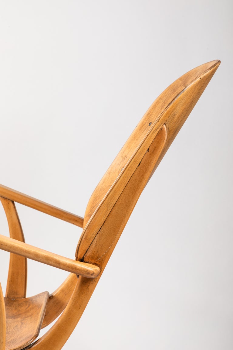 Mid-20th Century Rare 1940s Rocking Chair by Ilmari Tapiovaara For Sale