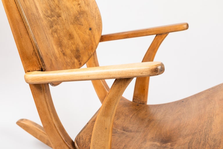 Birch Rare 1940s Rocking Chair by Ilmari Tapiovaara For Sale