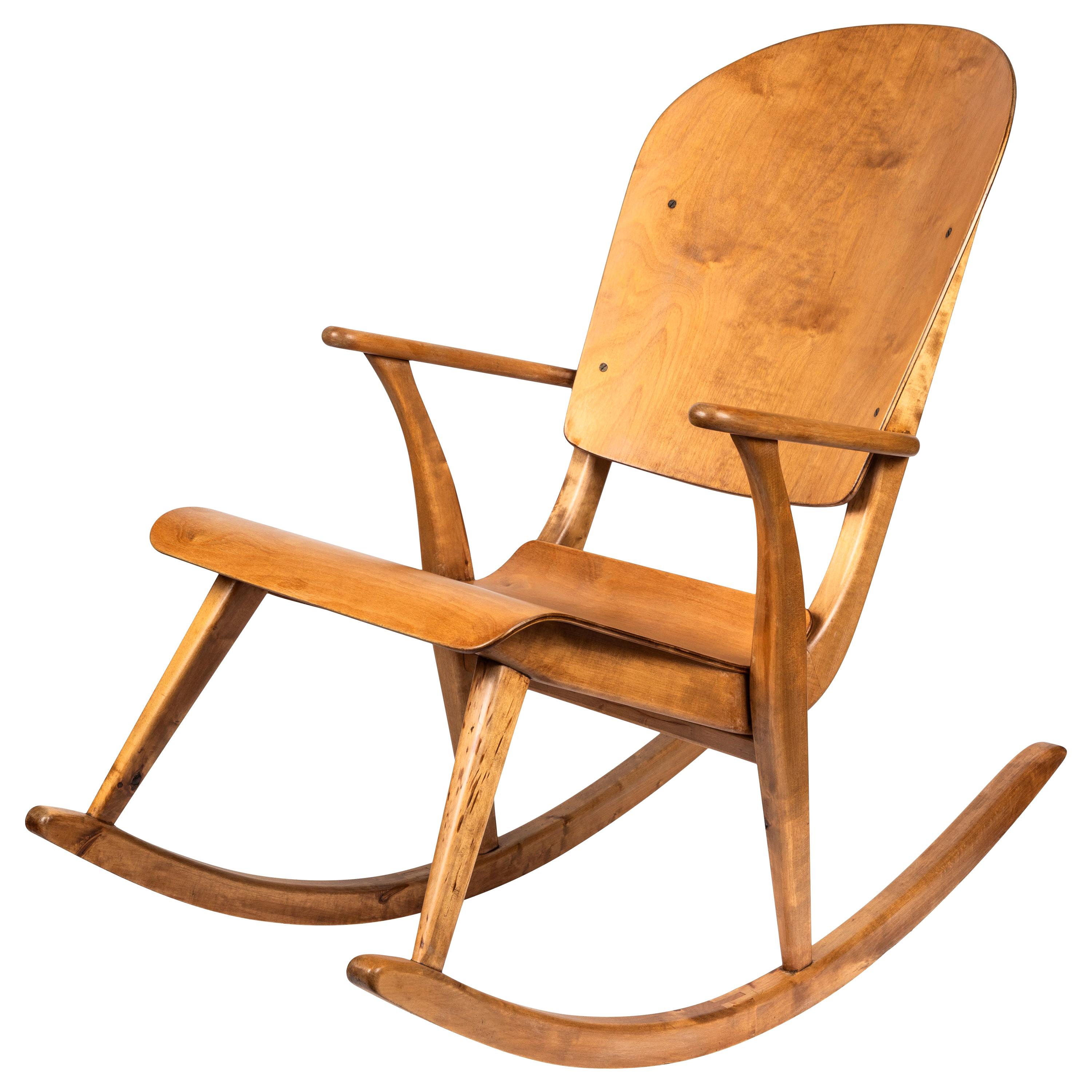 Rare 1940s Rocking Chair by Ilmari Tapiovaara