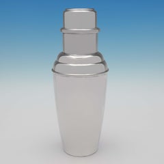 Rare 1940's Solid Silver Revolving Menu Cocktail Shaker, by Ricci & Co. Italy