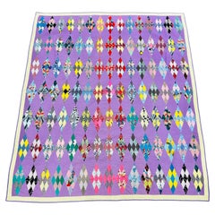 Rare 1940s “Some Days Are Diamonds” Quilt -- Hand-Pieced and Hand-Quilted