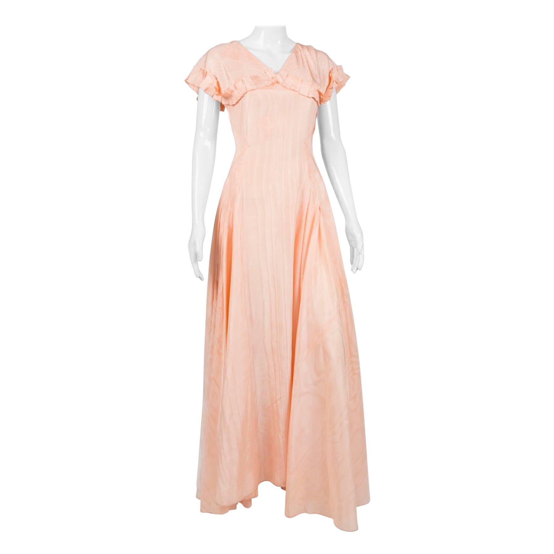 Rare 1940s Taffetas Silk Dress