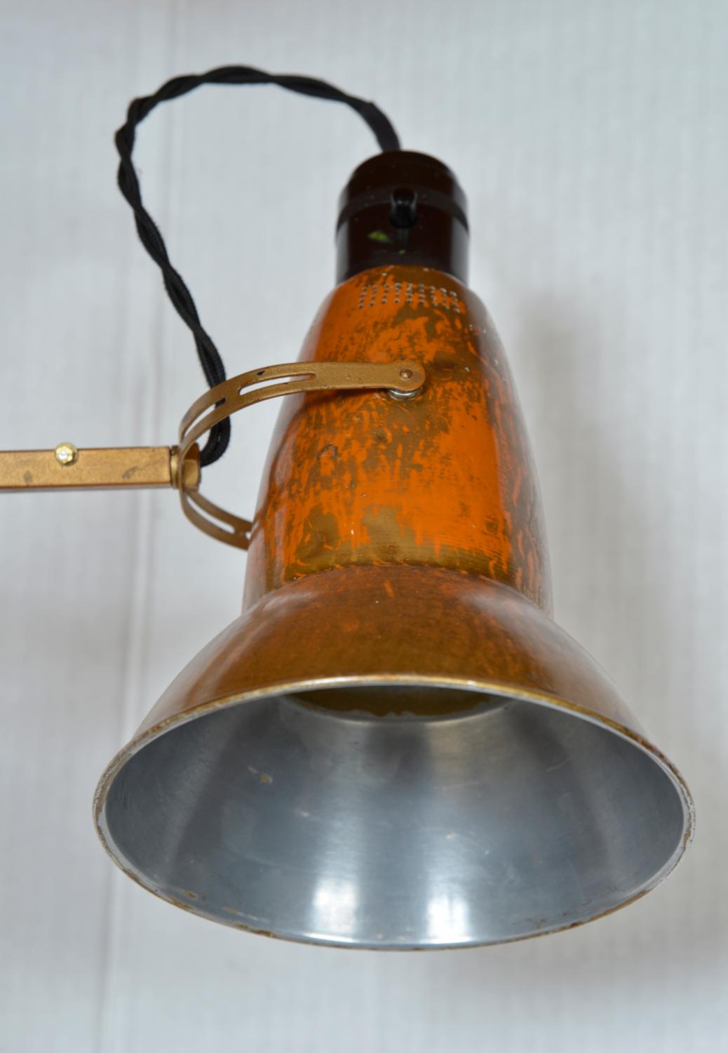 Rare 1940s Two-Step Herbert Terry Gold Anglepoise Task Industrial Lamp England 4