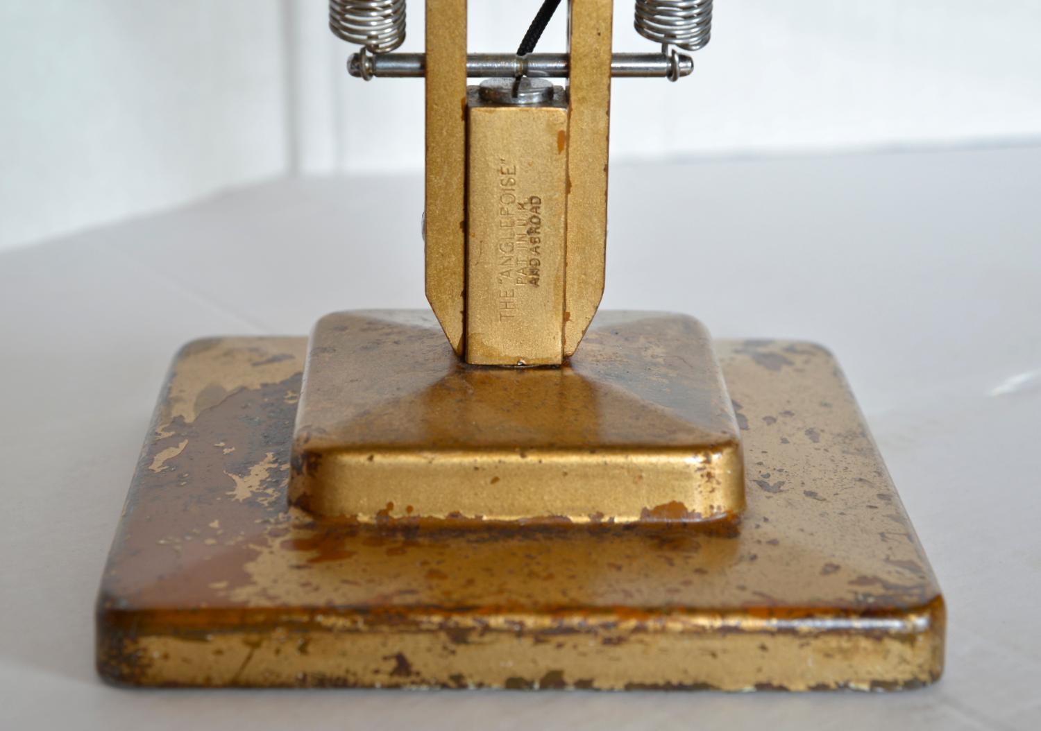 Rare 1940s Two-Step Herbert Terry Gold Anglepoise Task Industrial Lamp England 5