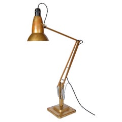 Vintage Rare 1940s Two-Step Herbert Terry Gold Anglepoise Task Industrial Lamp England