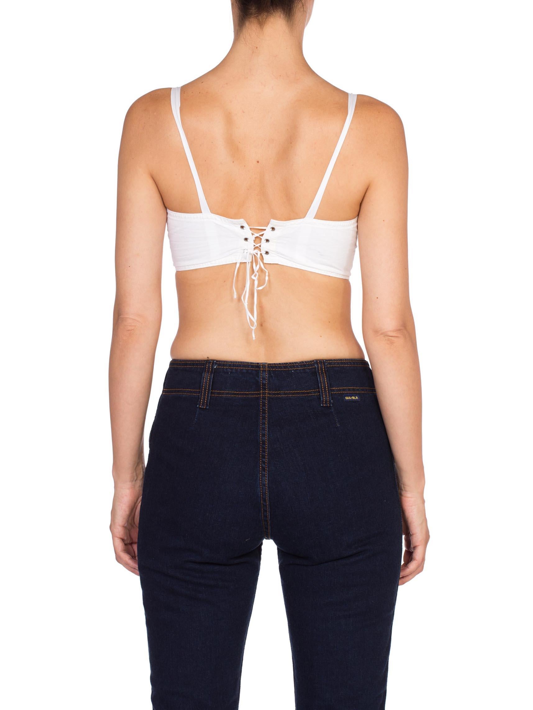 Women's 1940'S Rare Utilitarian White Cotton  Bra For Sale