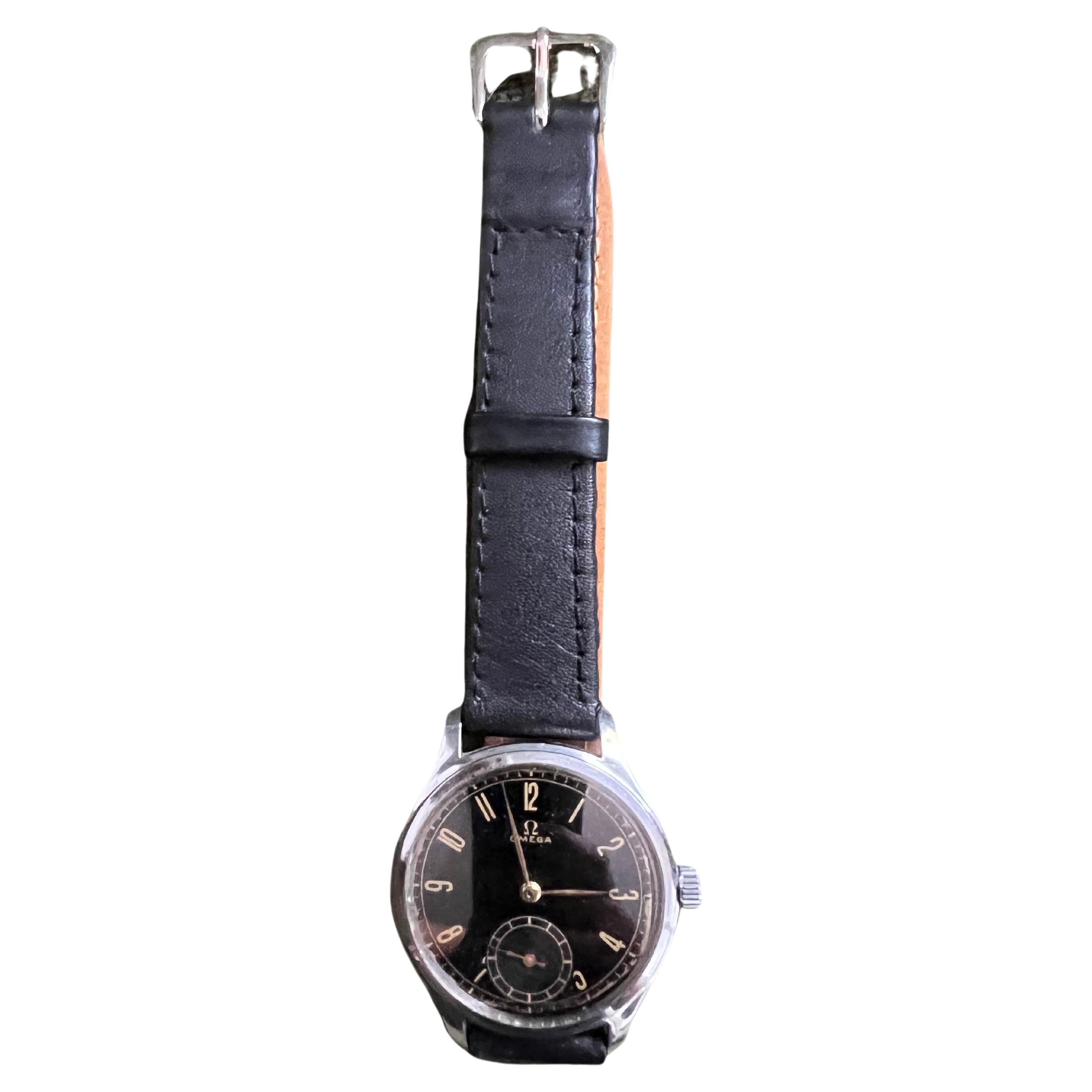 These watches were manufactured specifically to generate funds for the Swedish government during the war.   Original matte black colored dial looks fantastic. slight aging giving it even a better look.  

Very element, chic and understated watch