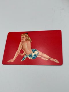 Jeu complet et rare de cartes à jouer « Esquire Varga Arrco Blonde Pin-Up » datant de 1944 et inspirées de la Seconde Guerre mondiale