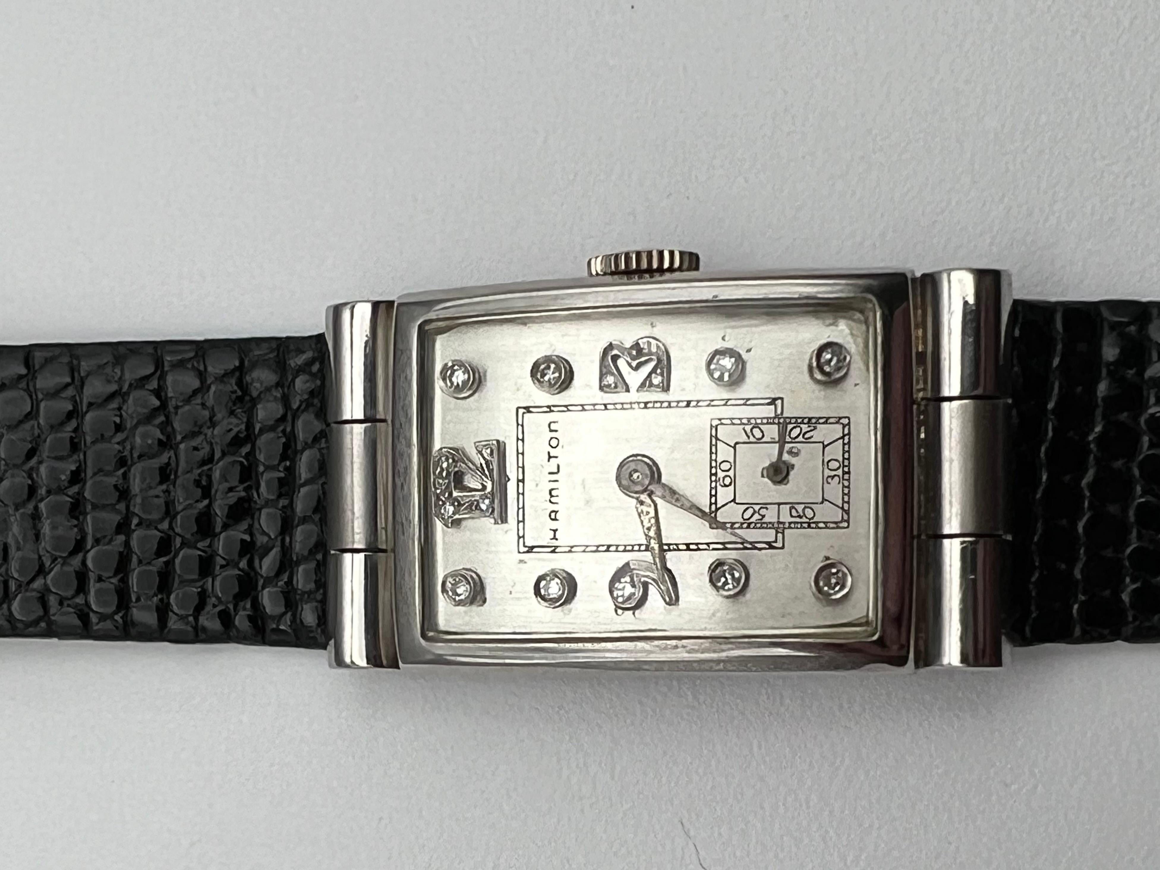 Rare 1947 Palladium / Diamond Dial 19 Jewel For Sale 8