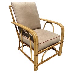 Rare "1949er" Rattan 3-Strand Lounge Chair by Heywood Wakefield