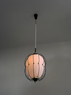 Rare 1950s/60s Italian pendant light in the style of Angelo Lelli for Arredoluce