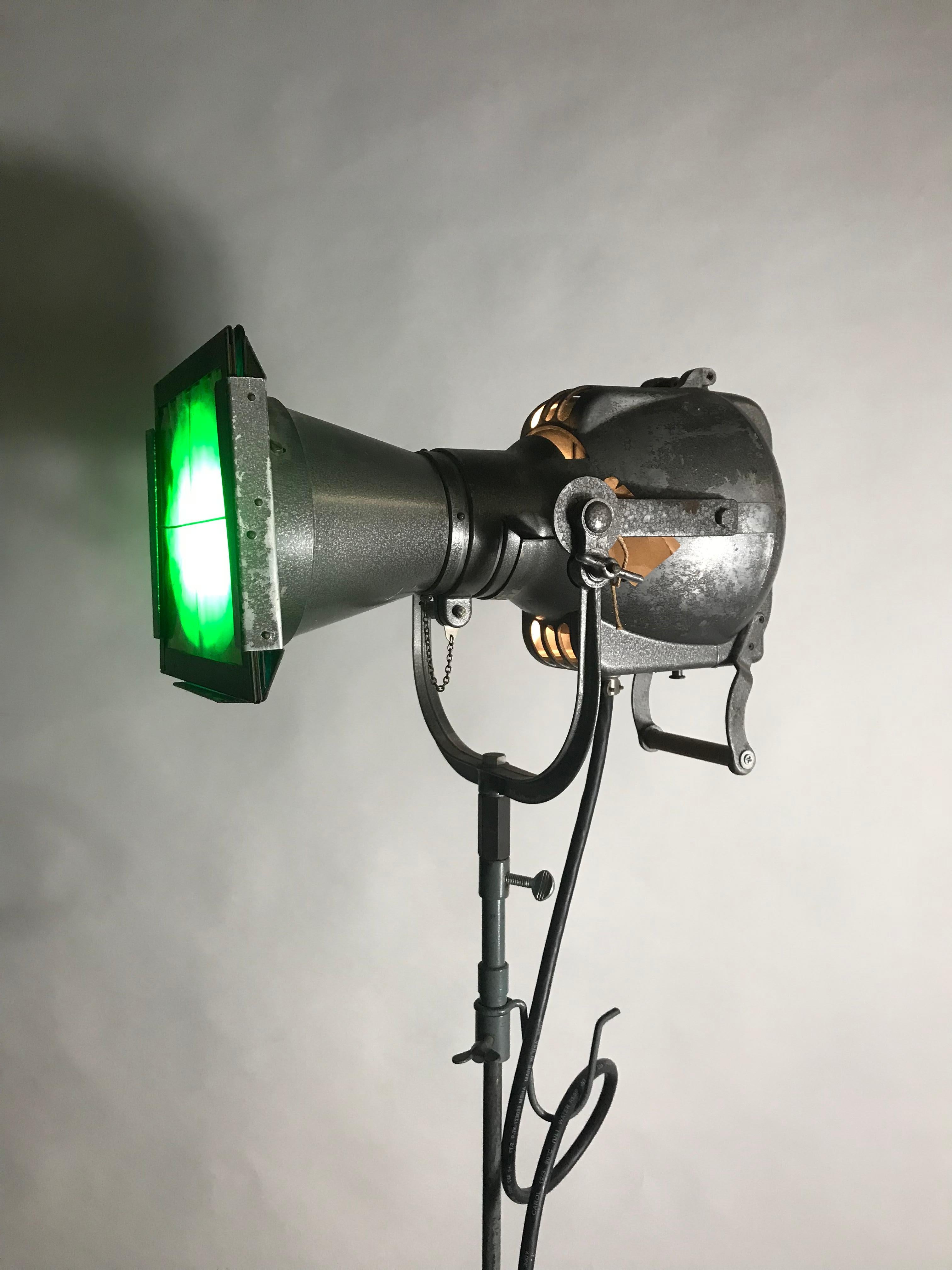 Rare 1950 Vintage Industrial 'Strand Electric Movie Theater Lamp, England In Good Condition For Sale In Buffalo, NY