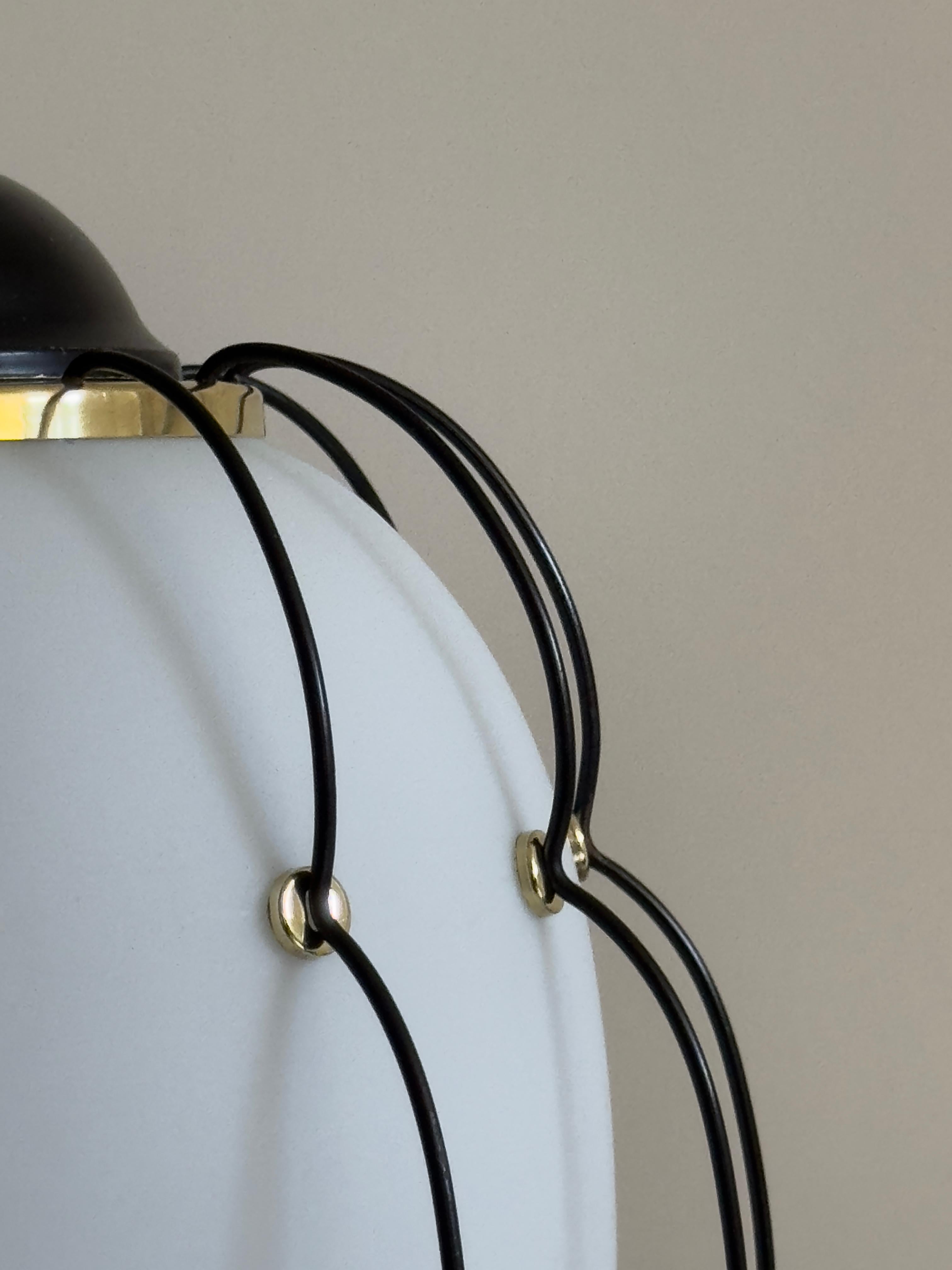Rare 1950s/60s Italian ceiling lamp in the style of Angelo Lelli and Stilnovo For Sale 6