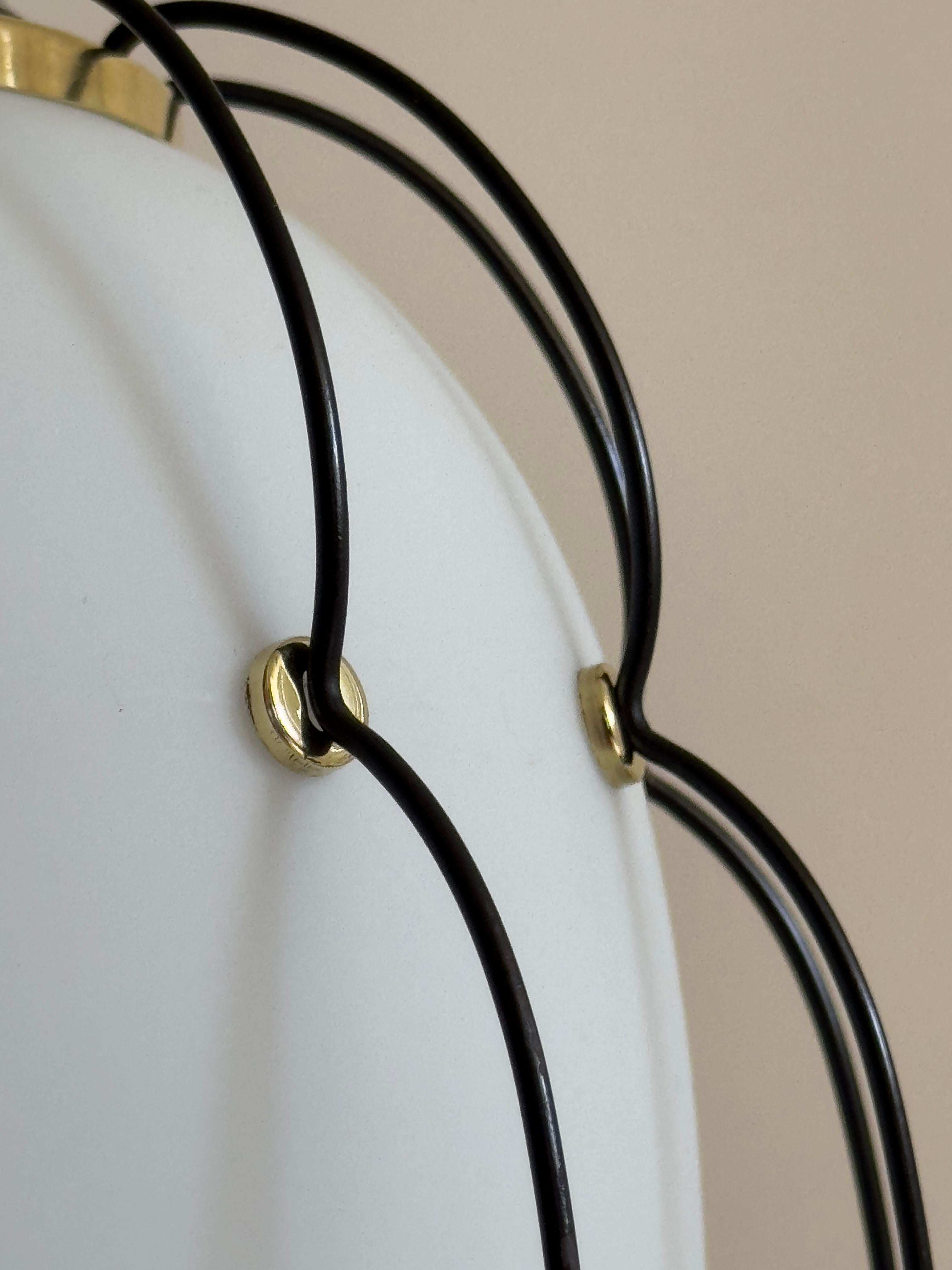 Rare 1950s/60s Italian ceiling lamp in the style of Angelo Lelli and Stilnovo For Sale 7
