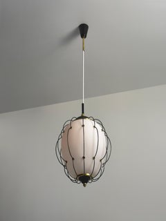 Rare 1950s/60s Italian pendant light in the style of Angelo Lelli for Arredoluce