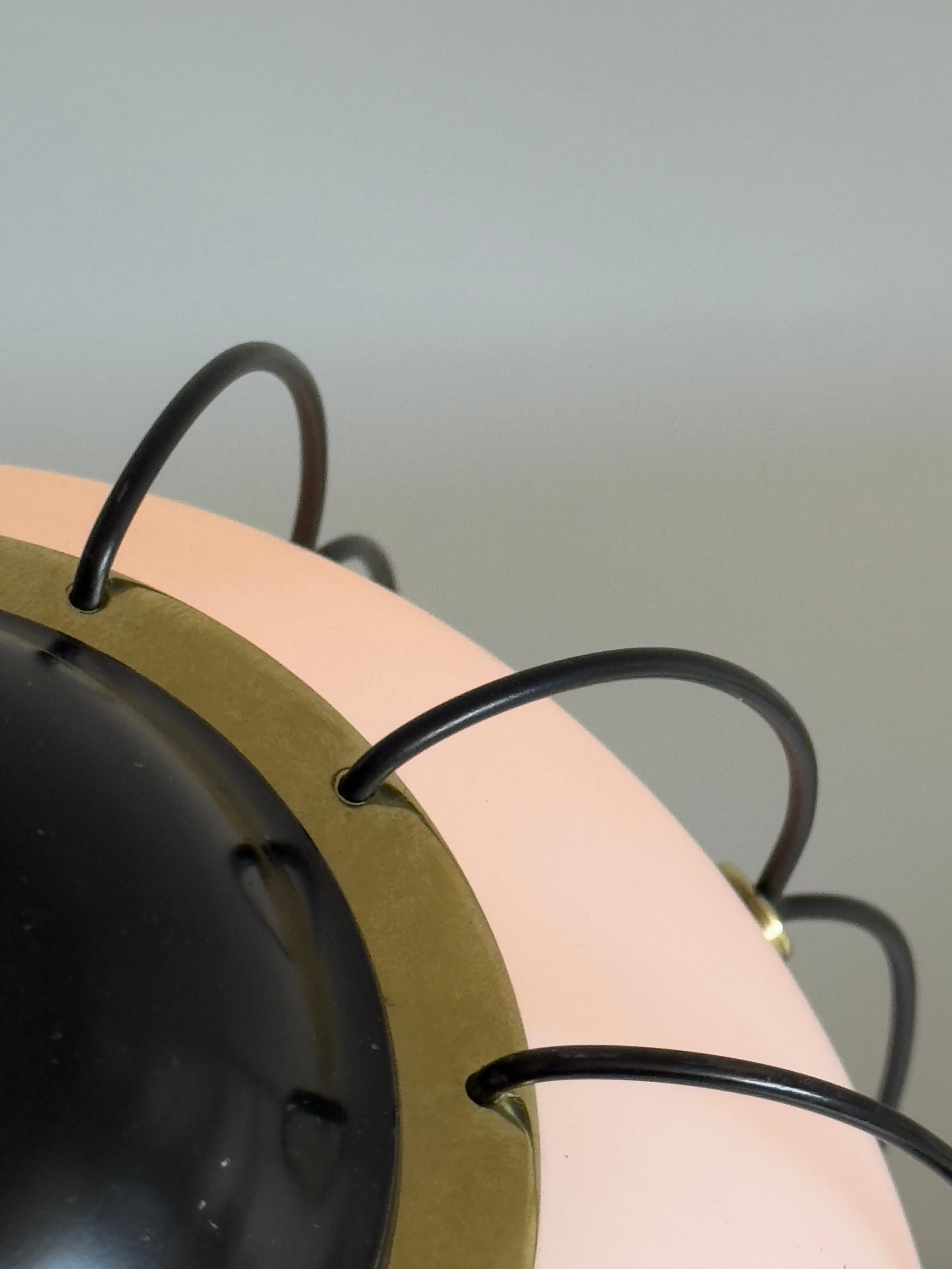 Metal Rare 1950s/60s Italian ceiling lamp in the style of Angelo Lelli and Stilnovo For Sale