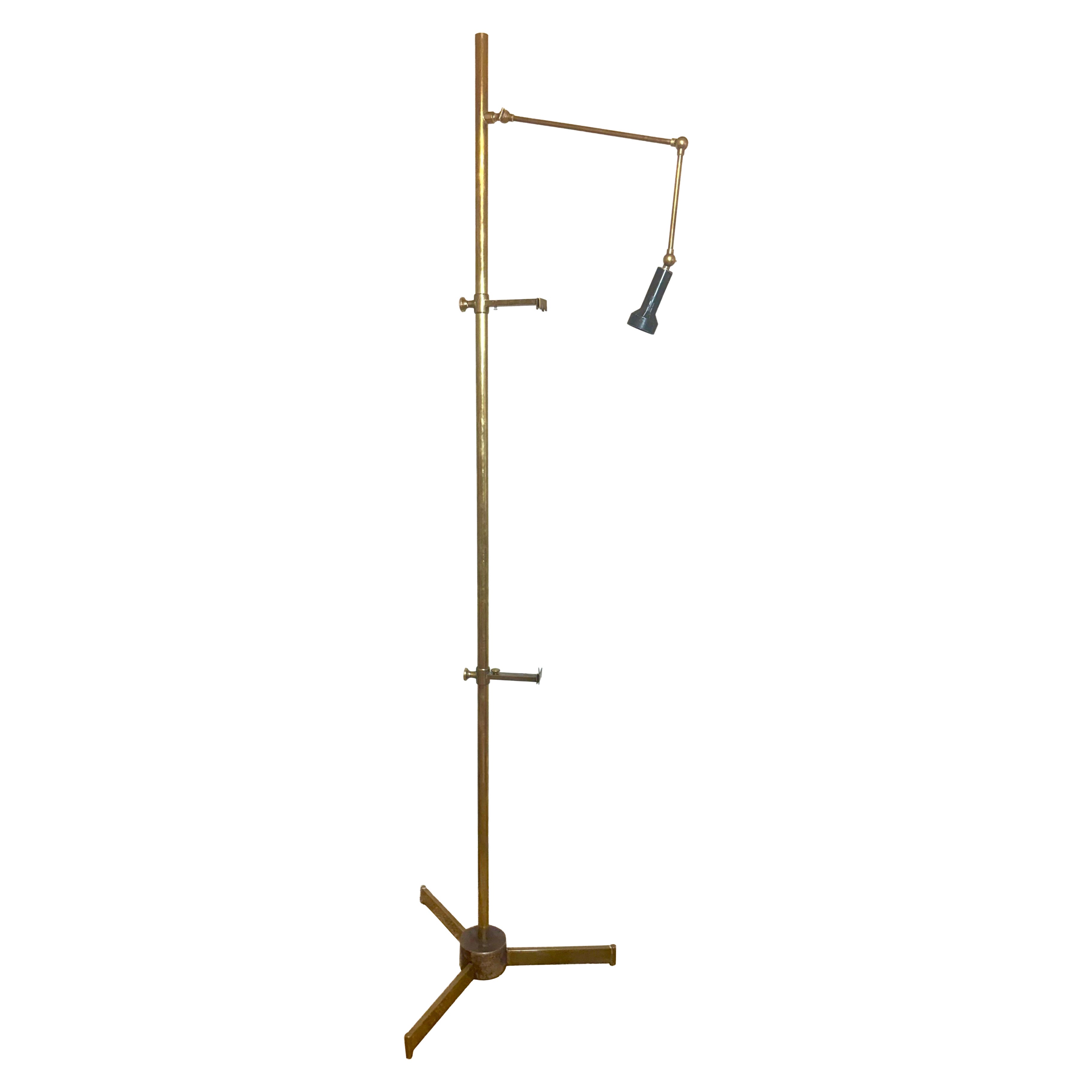 Pre-owned Angelo Lelii Rare 1950s For Arredoluce "cavalletto" Easel Floor Lamp In Brown