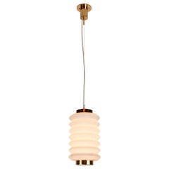 Rare 1950s Angelo Lelli Glass and Brass Suspension Lamp for Arredoluce