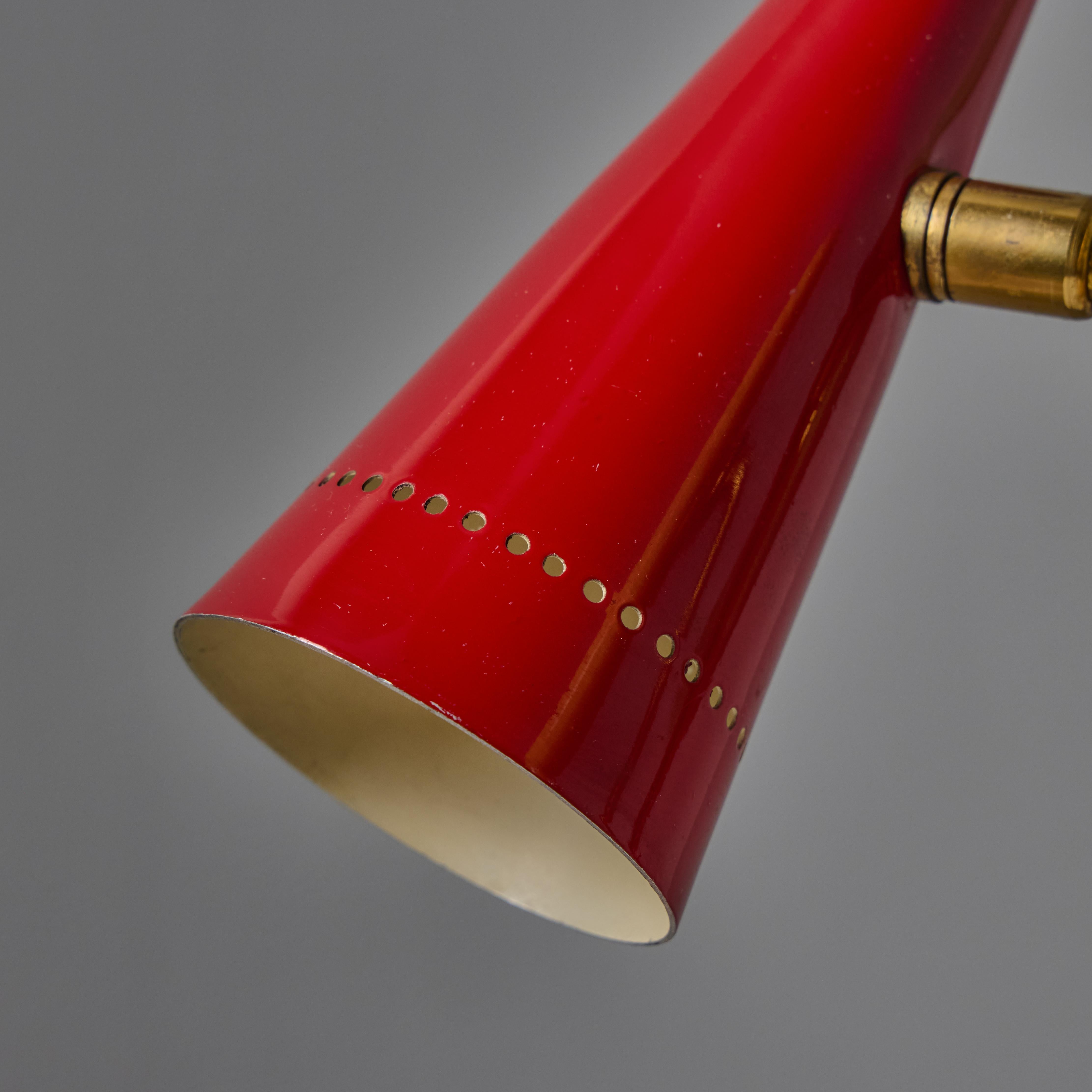 Rara lampada da tavolo a 3 paralumi multicolore di Angelo Ostuni del 1950 per O-Luce in vendita 8